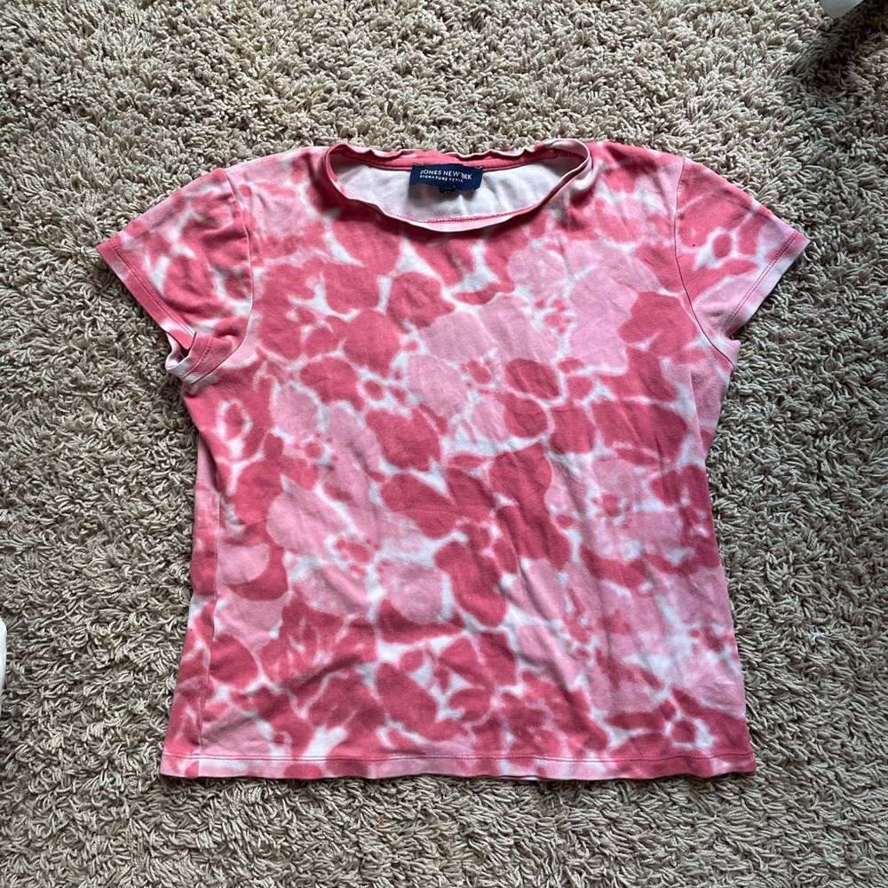 Y2K Style Trendy Jones New York Cropped Dyed Tee